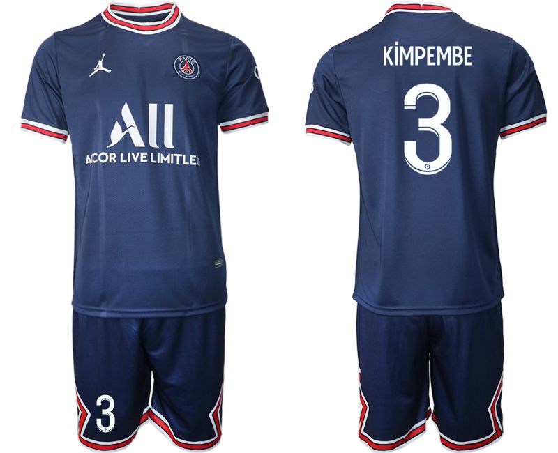 Men 2021-2022 Club Paris St German home blue #3 Soccer Jersey